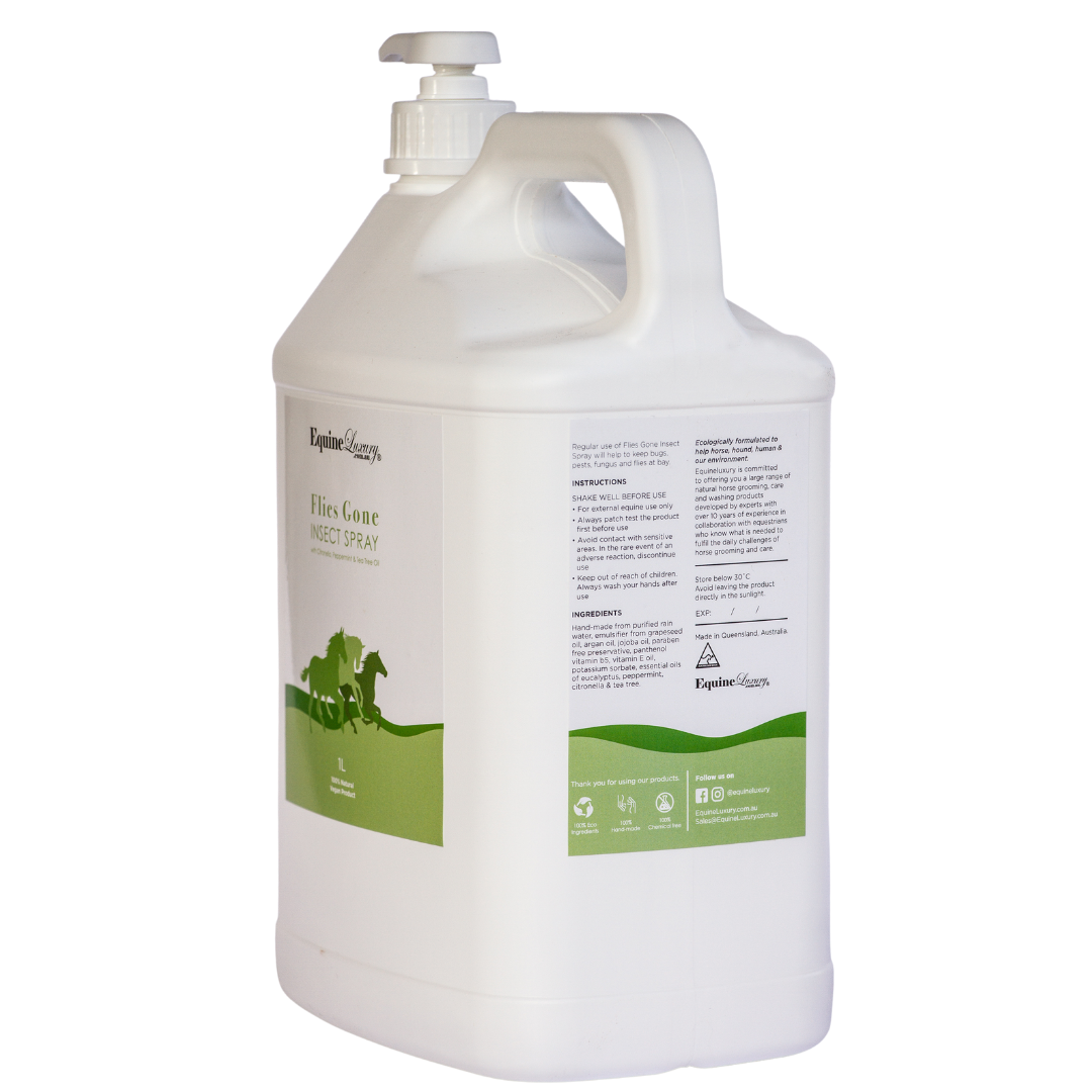 EquineLuxury "Flies Gone" Natural Fly Spray with Citronella, Peppermint & Tea Tree Oil