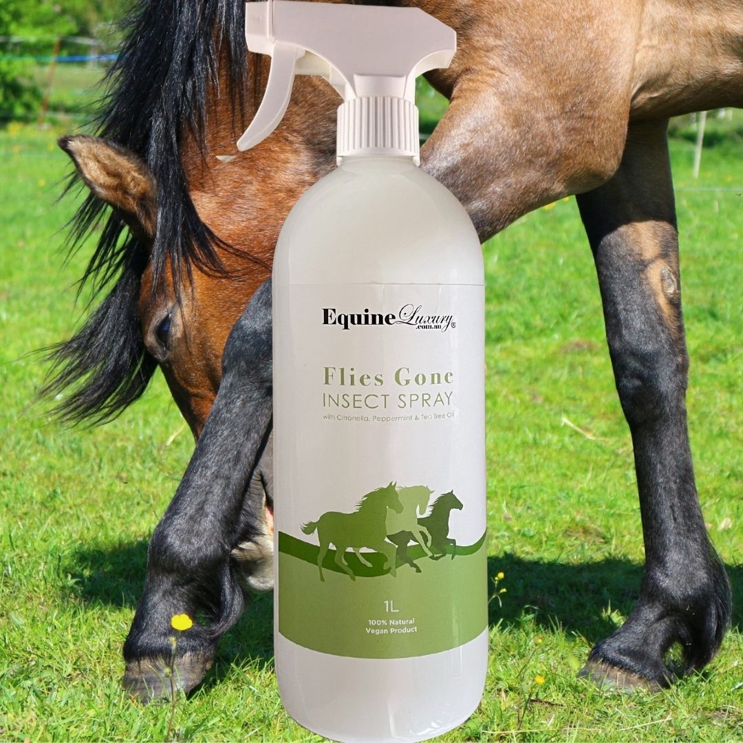 EquineLuxury "Flies Gone" Natural Fly Spray with Citronella, Peppermint & Tea Tree Oil