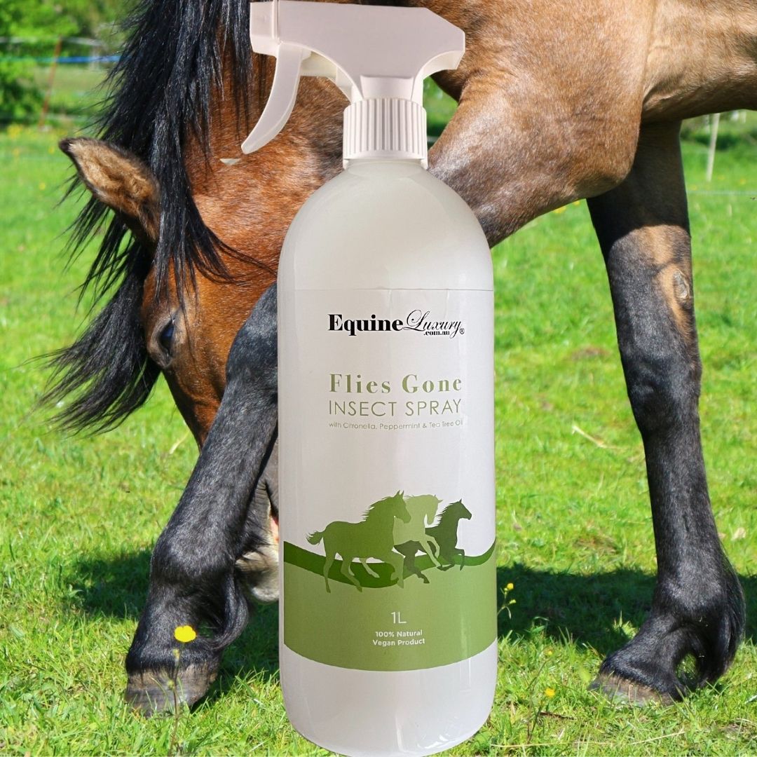 EquineLuxury "Flies Gone" Natural Insect Spray with Citronella, Peppermint & Tea Tree Oil