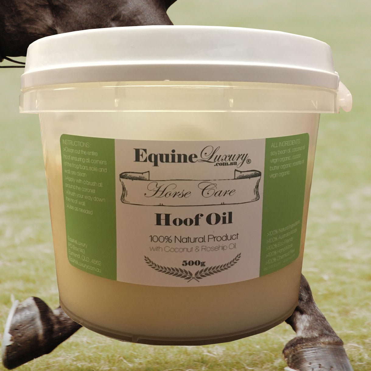 EquineLuxury Natural Hoof Oil with Castor & Coconut Oil